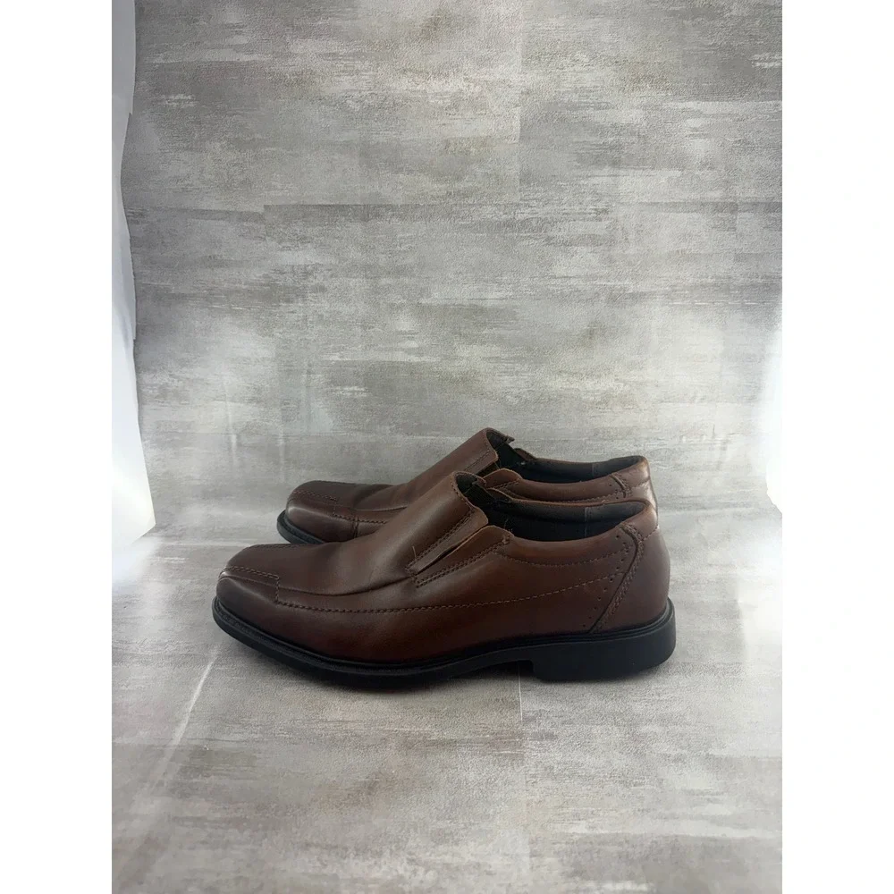 Clarks Men Brown Leather Slip On Square Toe Loafers 71734 Size 9M